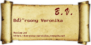Bársony Veronika névjegykártya