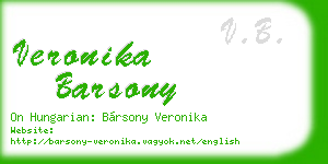 veronika barsony business card